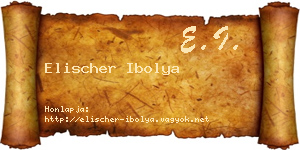 Elischer Ibolya névjegykártya
